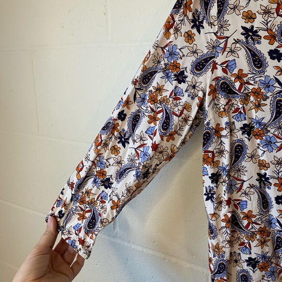 Anthropologie Skies are Blue Multicolor Floral Paisley V-Neck Blouse Sz S - Picture 5 of 9